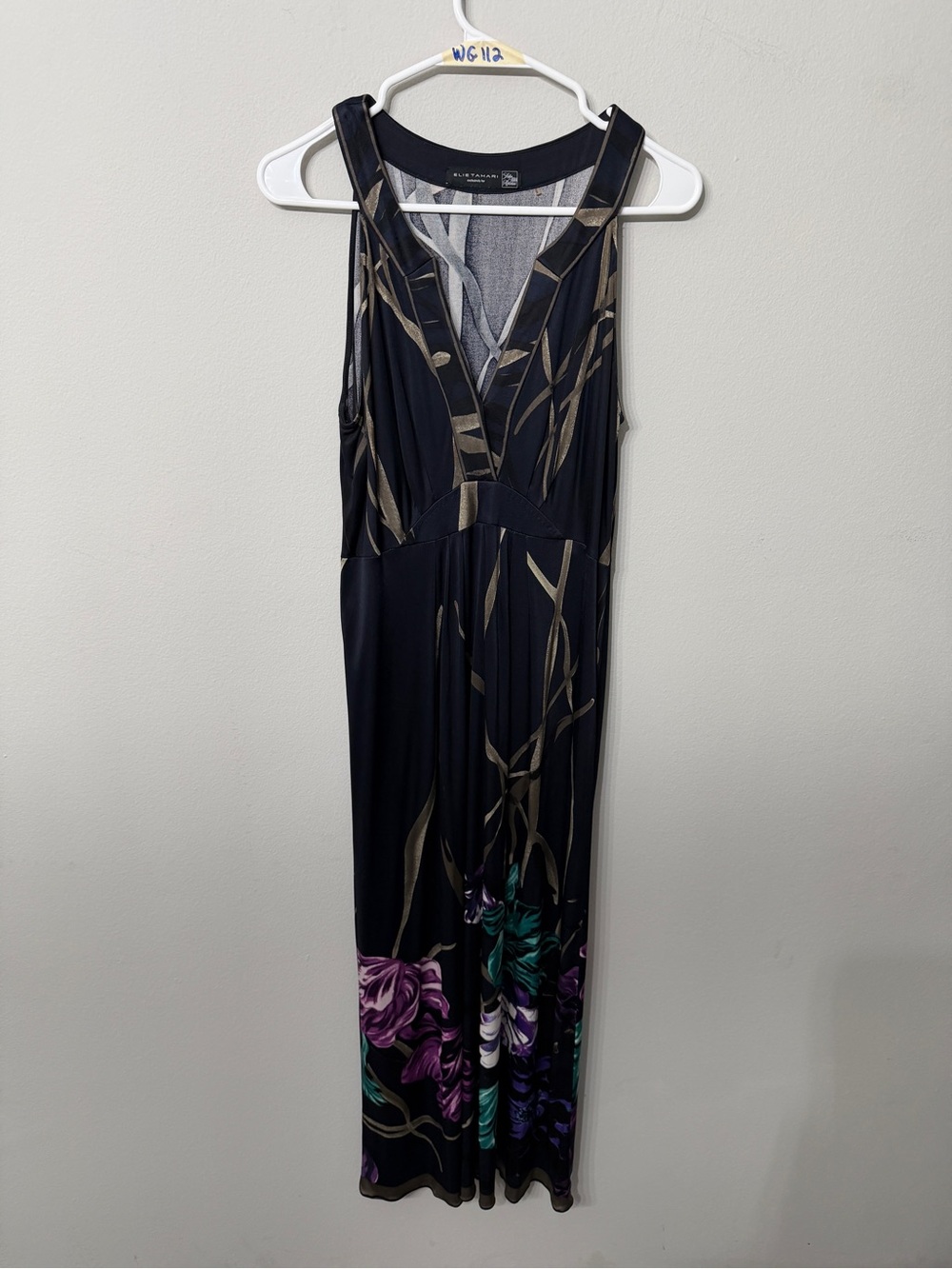 Women’s Elie Tahari Saks Fifth Avenue Black Floral Sleeveless Maxi Dress